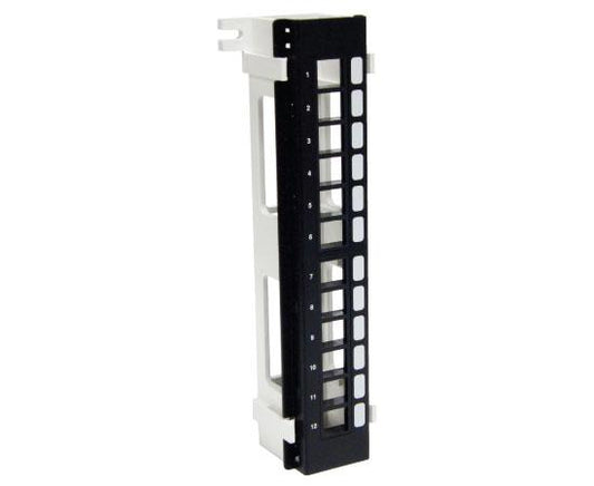 Blank Vertical Patch Panel, 12 Port High Density, Vertical Mount, 89D Deep Bracket