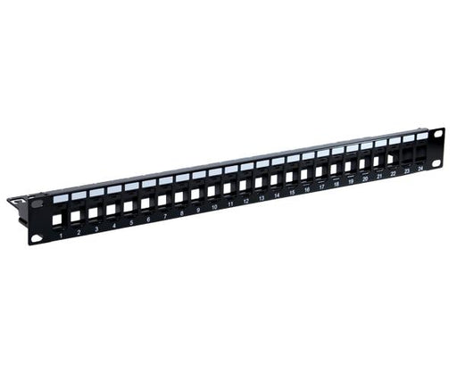 Blank Keystone Patch Panel, 24 port, Strain Relief Support Bar