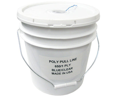 Poly Pull Line Spiral Wrapped Pulling Twine, Blue/White, 6,500' In A Bucket