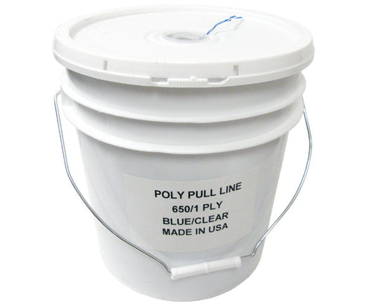 Poly Pull Line Spiral Wrapped Pulling Twine, Blue/White, 6,500' In A Bucket