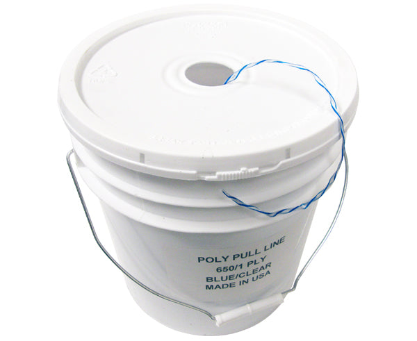 Poly Pull Line Spiral Wrapped Pulling Twine, Blue/White, 6,500' In A Bucket