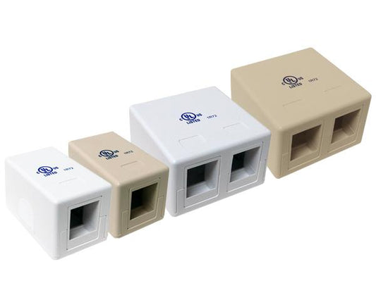 Surface Mount Box, 1-Port & 2-Port - White & Ivory