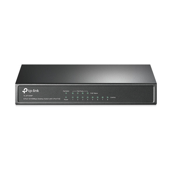 Unmanaged 8 Port Ethernet Switch with 4 PoE Ports, 10/100Mbps