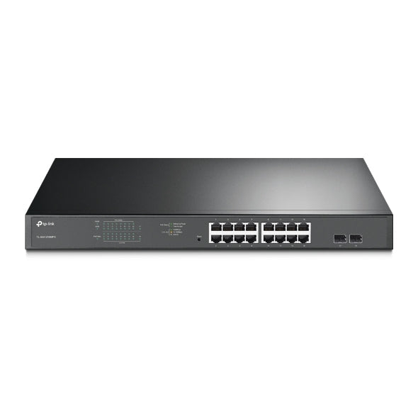 JetStream 16-Port Gigabit Easy Smart PoE+ Switch with 2 SFP Slots