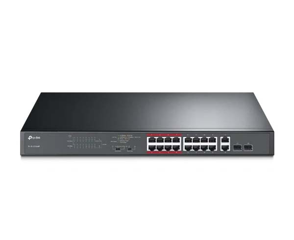 16-Port Ethernet Switch, 10/100Mbps + 2-Port Gigabit Unmanaged PoE