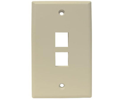 MIG+ Wall Plates, High Density 1, 2, 3, 4, & 6 Ports - Almond, Ivory, White, Black