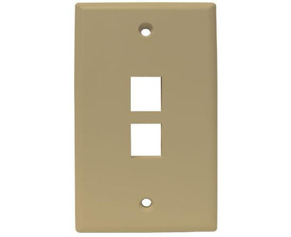 MIG+ Wall Plates, High Density 1, 2, 3, 4, & 6 Ports - Almond, Ivory, White, Black