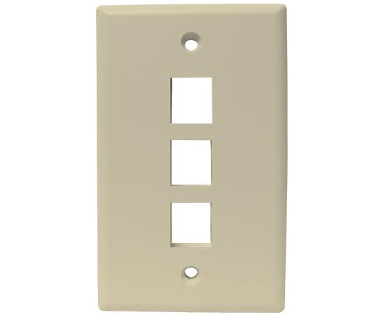 MIG+ Wall Plates, High Density 1, 2, 3, 4, & 6 Ports - Almond, Ivory, White, Black