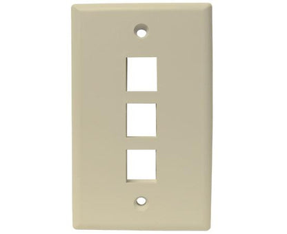 MIG+ Wall Plates, High Density 1, 2, 3, 4, & 6 Ports - Almond, Ivory, White, Black