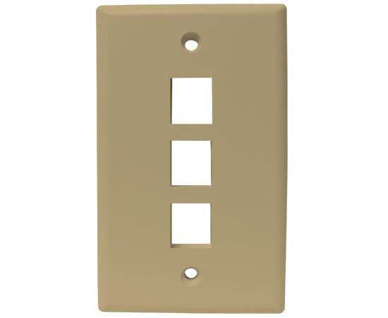 MIG+ Wall Plates, High Density 1, 2, 3, 4, & 6 Ports - Almond, Ivory, White, Black