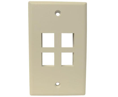 MIG+ Wall Plates, High Density 1, 2, 3, 4, & 6 Ports - Almond, Ivory, White, Black