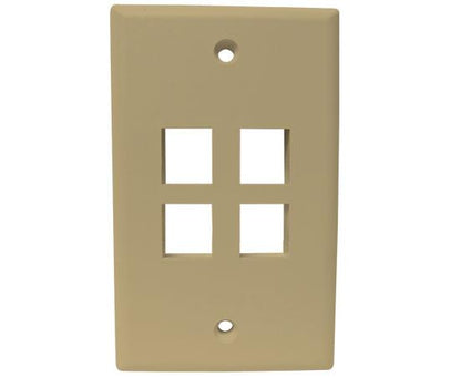 MIG+ Wall Plates, High Density 1, 2, 3, 4, & 6 Ports - Almond, Ivory, White, Black