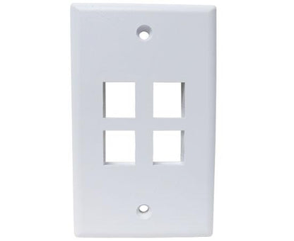 MIG+ Wall Plates, High Density 1, 2, 3, 4, & 6 Ports - Almond, Ivory, White, Black