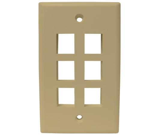 MIG+ Wall Plates, High Density 1, 2, 3, 4, & 6 Ports - Almond, Ivory, White, Black