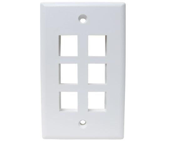 MIG+ Wall Plates, High Density 1, 2, 3, 4, & 6 Ports - Almond, Ivory, White, Black