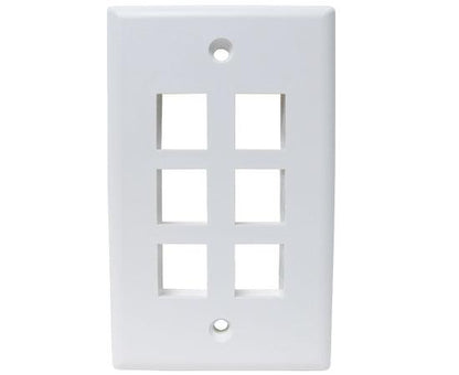 MIG+ Wall Plates, High Density 1, 2, 3, 4, & 6 Ports - Almond, Ivory, White, Black